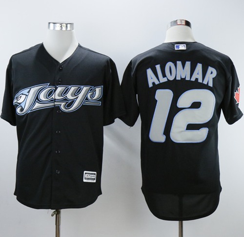 Blue Jays #12 Roberto Alomar Black 2008 Turn Back The Clock Stitched MLB Jersey